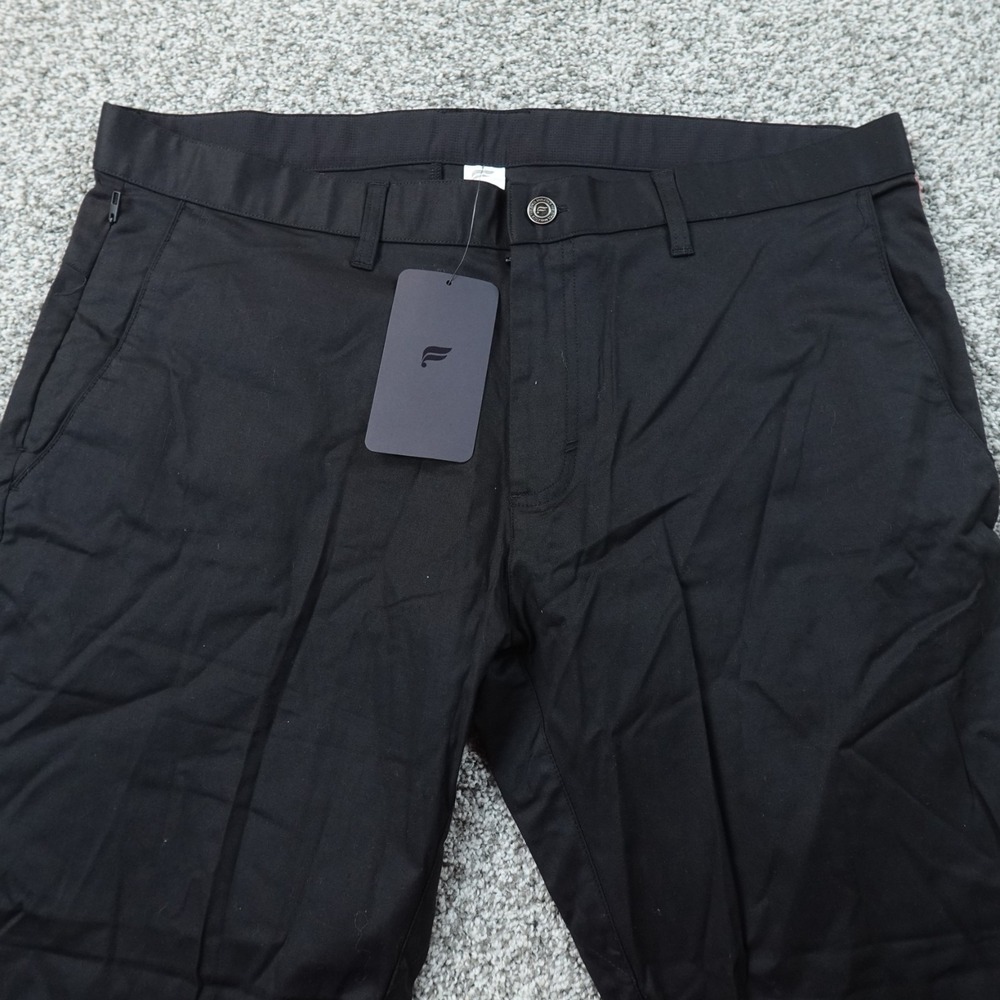 NEW Fabletics Pants Mens 38X30 Black High Side Chino Trouser Performance Stretch